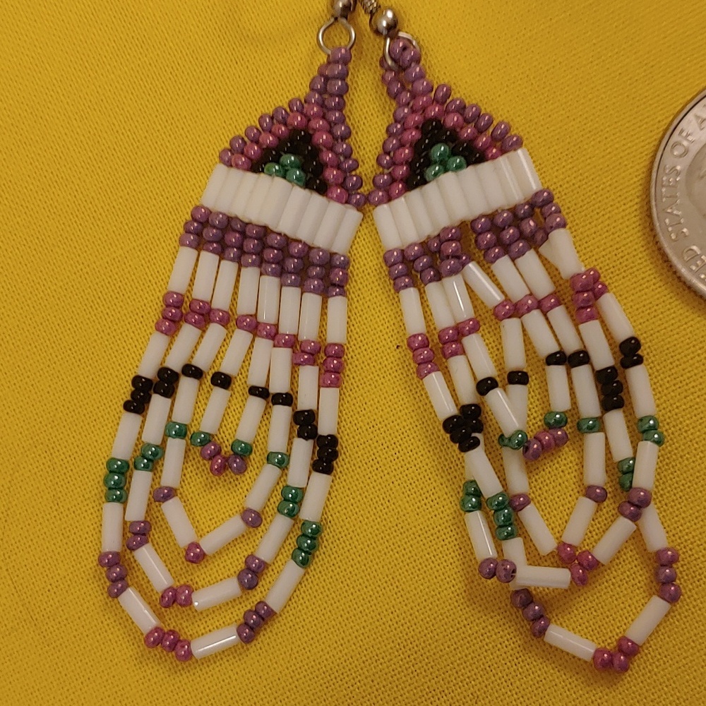 🤯👂 Vintage Boho Beaded Drop 🧜 Danlge Earrings
